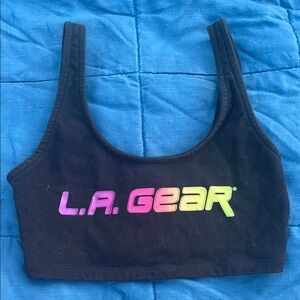 L.A. Gear Black Bra with Multicolor Logo